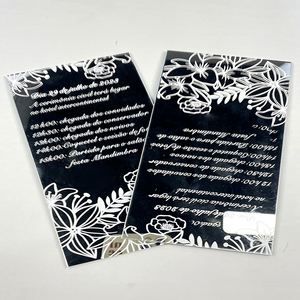 Carte d'invitation de <span class=keywords><strong>mariage</strong></span> personnalisée en acrylique miroir doré et argent avec enveloppe en velours Carte d'invitation en acrylique pour fête d'anniversaire - Product Image 4