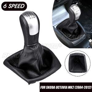 1X 6-Speed Manual Gear Shift Knob Gaiter <b>Boot</b> <b>Cover</b> for Skoda Octavia MK2 II FL 2004-2012 Shifter Lever Gear Stick - Product Image 1
