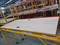Échafaudage mobile en acier avec stabilisateurs de 18 pouces et roues de 5 pouces, multi-usages, montage facile pour la construction industrielle, mini 6 pieds