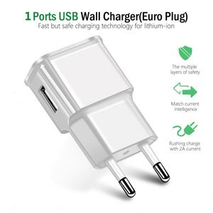 Chargeur USB à port unique, chargeur mural intelligent à détection automatique rapide 1A/2A pour iPhone, Samsung, téléphones Android - Product Image 2