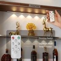 Lampes d'armoire intérieures modernes à LED rechargeables par USB, magnétiques, murales, à intensité variable, avec détecteur de mouvement, en verre dépoli et alliage d'aluminium