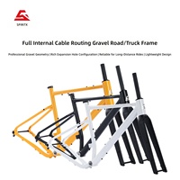 Cuadro de Bicicleta de Carretera y Gravel SPIRITX Ultraligero de Aleación con Cableado Interno Completo, Freno de Disco, 700C, Horquilla de Fibra de Carbono Negra, Hecho en China
