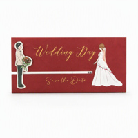 Invitaciones de Boda de Lujo con Estampado en Relieve Personalizado, Tarjetas de Papel Minimalistas con Diseño Recortado, Impresión Exquisita de Nombre y Fecha Personalizados