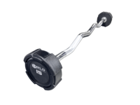 Barre d'haltères fixe droite chromée BLD DB-06 avec poignée moletée en CPU+acier massif pour l'entraînement en salle de sport