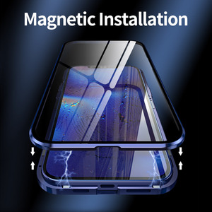 360 del metallo Della Cassa Del Telefono Magnetico <span class=keywords><strong>Per</strong></span> il <span class=keywords><strong>iPhone</strong></span> 12 <span class=keywords><strong>11</strong></span> Pro Max <span class=keywords><strong>Per</strong></span> il <span class=keywords><strong>iPhone</strong></span> XR X XS Max 6 6S 7 8 più il Doppio Lato Della Copertura di Vetro Temperato - Product Image 4