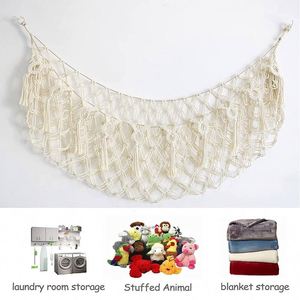 Stuffed Animal <b>Net</b> or Hammock for Flat Wall Mounted Handmade Macrame Toy Hammock Storage Mesh Bag Organizer - Product Image 6