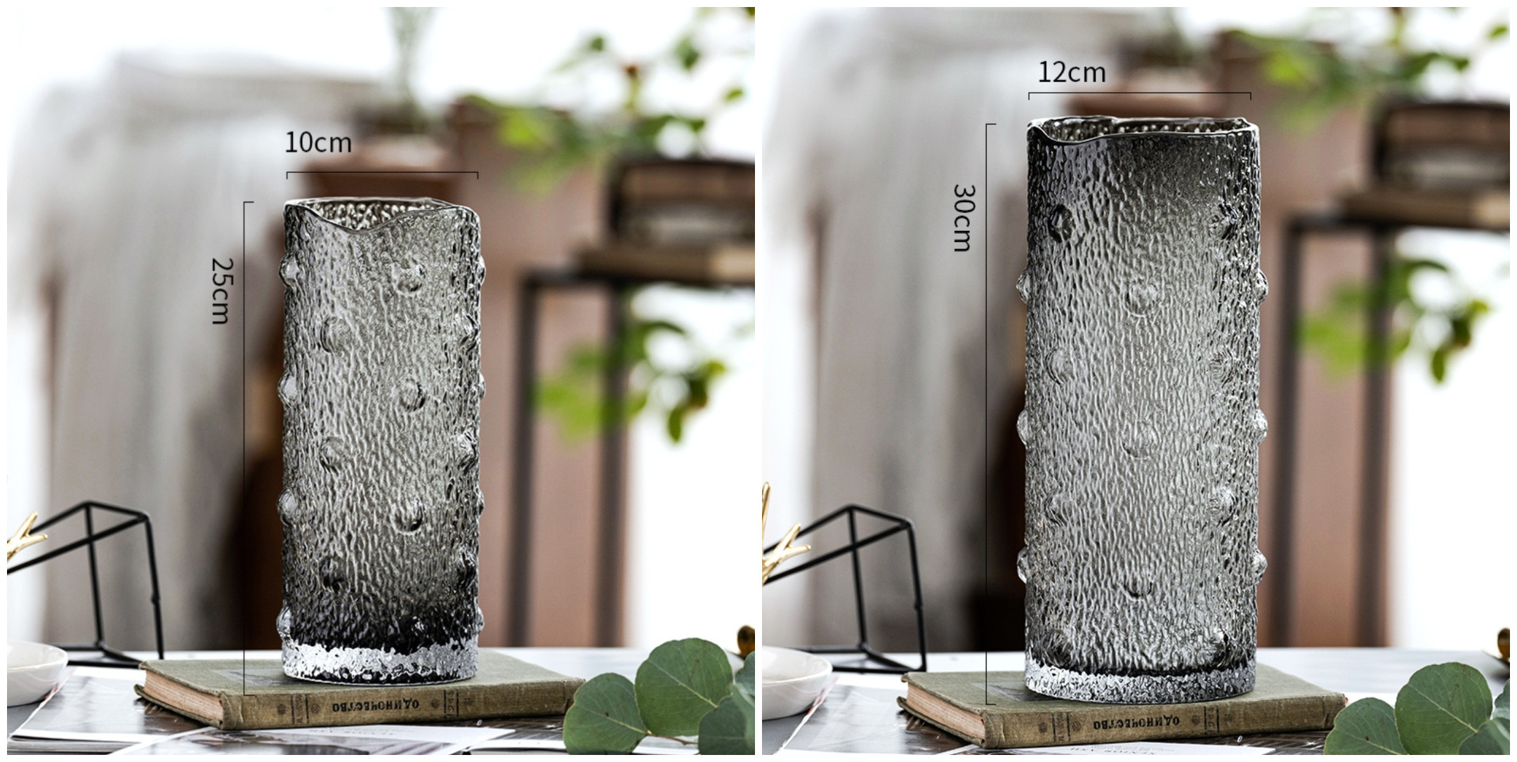 Factory Produced Wholesale Table Cylinder Big Recycled Glass Vase