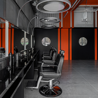 Mobilier de salon de coiffure personnalisé, design moderne 3D, décoration de salon de coiffure, chaise de barbier