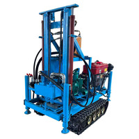Foreuse portable à moteur diesel FY pour puits d'eau, profondeur max. 200 m, montée sur chenilles, diamètre de forage 200 mm/350 mm, 380 V, garantie 1 an