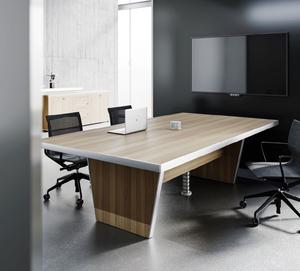 โต๊ะไม้สำหรับห้องประชุมงานประชุมพื้นผิวทึบเฟอร์นิเจอร์สำนักงานปรับแต่งได้ - Product Image 2