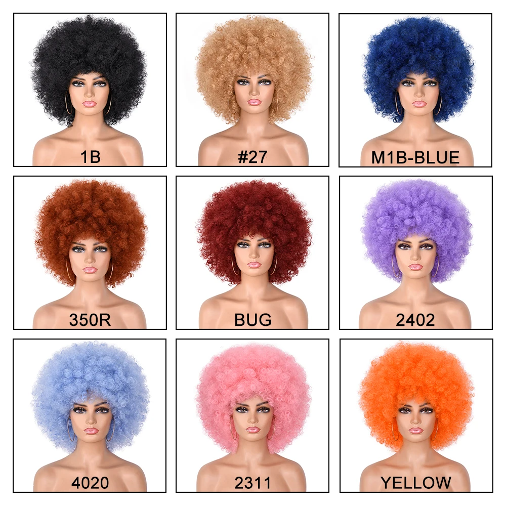 short premium vendor high quality futura heat resistant hair synthetic hair afro kinky curly wigs for women wholesale prices