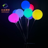Boules de Noël en plastique pour extérieur, éclairage LED, ornement RGB, boules de Noël Shenjia Factory, décoration d'arbre, IP65
