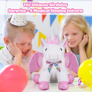 Jouets électriques en peluche super doux <span class=keywords><strong>Licorne</strong></span> <span class=keywords><strong>blanche</strong></span> en peluche Jouet en peluche <span class=keywords><strong>licorne</strong></span> mignon chantant - Product Image 5