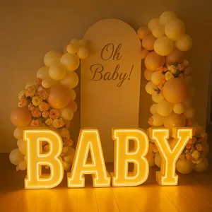 Daco Đăng Ký Miễn Phí Thiết Kế Lớn Ánh Sáng-up Thép Không Gỉ marquee Dấu Hiệu Chữ Cho Sinh Nhật Trang Trí Nội Thất Hướng Trường Học Trong Nhà Ngoài Trời - Product Image 1