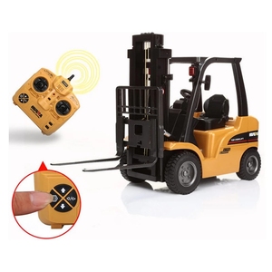 Huina 1577 Carretilla Elevadora Eléctrica RC de 8 Canales a Escala 1:10, <span class=keywords><strong>Grúa</strong></span> de Construcción de <span class=keywords><strong>Juguete</strong></span>, Cargador Incluido, Alcance de 50m, Metálica, Función Sígueme - Product Image 4