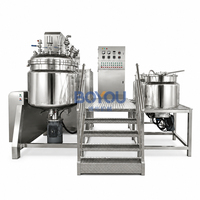 Cuve de mélange de gel 500L à chauffage vapeur, type élévateur, en acier inoxydable, équipement d'émulsification pour crèmes et pâtes cosmétiques
