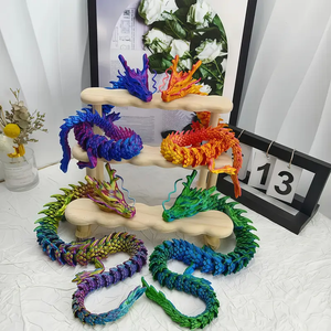 ของเล่นไดโนเสาร์พันลอง ยูนิเซ็กซ์ พิมพ์ลาย 3 มิติ ข้อต่อขยับได้ ของเล่นสัตว์และไดโนเสาร์สร้างสรรค์ ทำจากพลาสติก - Product Image 5