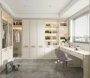 Cajón deslizante de armarios de diseño moderno para dormitorio de casa con gabinetes modulares incluidos con bisagra