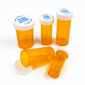 Viales de Plástico Naranja para Medicamentos con Logotipo Personalizado, de 6 a 60 Dram, con Tapa a Prueba de Niños con Sistema de Empujar y Girar - Product Image 2