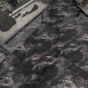 Lastra in Porcellana Nera Lucida con Venature Dorate 600x1200 per Pavimenti Interni di Bagni e Soggiorni - Product Image 5