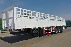 Directly Factory Produce And Sell 3 Axle 4 Axle 60-80 Tons Side Fence Stake Semi Trailer For Truck Usage