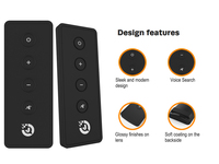 Télécommande universelle mini RCT004 à code fixe, portée 10m, 4 boutons en silicone avec commande vocale et BLE pour audio/ventilateur/lampe