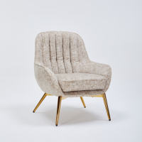 Fauteuil de salon en tissu style simple, chaise longue individuelle avec structure métallique, idéal pour la détente - Vente en gros