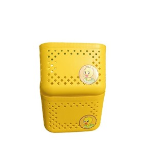 Yellow Duck Storage <b>Basket</b> Plastic Rectangle <b>Stackable</b> Neatening Storage <b>Baskets</b> For Bathroom Fruit Toiletries - Product Image 4