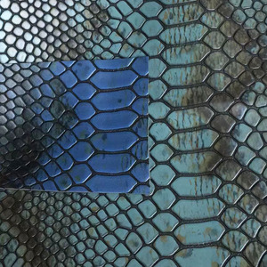 Tổng hợp màu xanh rắn nổi da PU da động vật nhân tạo cho đồ nội thất sofa túi may mặc với tính năng căng - Product Image 3