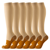 Khaki Kompressionsstrümpfe Kniehoch Graduierte Unterstützung Krankenschwester Sportsocken Atmungsaktiv OEM Private Label Maßgefertigte Kompressionsstrümpfe
