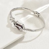 Bracelet jonc élégant pour femme plaqué or, serti de strass taille marquise, idéal pour mariages et fêtes, cadeau de bijoux