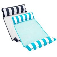 Pour flotteur de piscine gonflable Monterey 4-en-1 en PVC 45,5x26 po, lot de 2, pour adultes, breveté, épais, anti-adhésif, bleu clair/bleu marine/blanc
