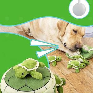 Jouet pour chien Eek Squeaky Puzzle interactif Jouet pour chiot en peluche Tortue (coquille + 5 tortues)-Jouet à mâcher pour animaux de compagnie - Product Image 4