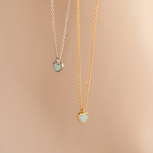 Nuovo personalizzato delicato opale collana cuore minimalista ciondolo amore delicato collana regalo unico per lei - Product Image 1