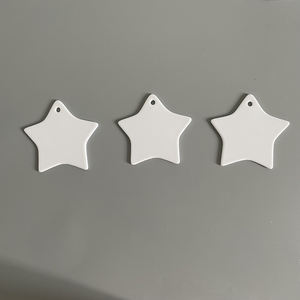 Ornement en porcelaine ronde blanche double face, entrepôt américain, décoration d'arbre <span class=keywords><strong>de</strong></span> noël, étiquette ronde, pendentif <span class=keywords><strong>de</strong></span> Sublimation, blancs - Product Image 6