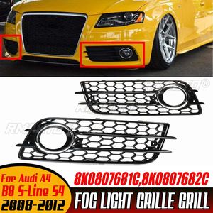 ฝาครอบตะแกรงไฟตัดหมอกหน้ารถยนต์แบบรังผึ้ง 2 ชิ้น สำหรับ Audi A4 B8 S-Line S4 ปี 2008-2012 รุ่น 8K0807681C 8K0807682C - Product Image 1
