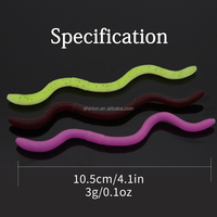 Vente en gros en vrac 105mm 3g leurres en forme de ver de terre en silicone souple leurres de pêche à la truite en PVC