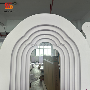 Arche de fond en PVC blanc à ondes superposées, nouveau design SMOOTH 2025, pour événements et fêtes - Product Image 4
