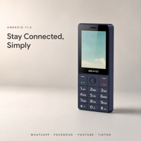 Teléfono Inteligente 4G Volte con Teclado, Pantalla Táctil, Doble SIM, Android, para Emergencias, Estudiantes y Hogares