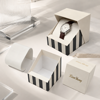 Boîte de rangement pour montres de luxe en carton rigide, carrée, écologique, avec logo personnalisé imprimé, options personnalisables, robuste