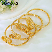 Nouveaux bracelets à visser plaqués or 24 carats, design haut de gamme, vente en gros, style Dubaï, bracelets pour femmes pour les fêtes