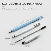 Stylo à bille torsadé mince en métal Offre Spéciale avec stylet tactile gravure Laser Logo