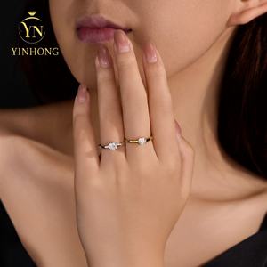 Hot Sell Großhandels preis Sterling Silber Ehering Herzform Moissan ite Versprechen Verlobung sring - Product Image 4