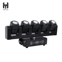 5 Projecteurs LED mobiles RGBW 4-en-1 de 30W, 6 Projecteurs LED dorés de 20W à rotation infinie, Contrôle DMX512, Éclairage de scène IP20