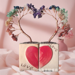 Hand Woven <b>Crystal</b> Heart Shape Money <b>Tree</b> Ornament For Living Room Valentine'S Day Decorations - Product Image 1