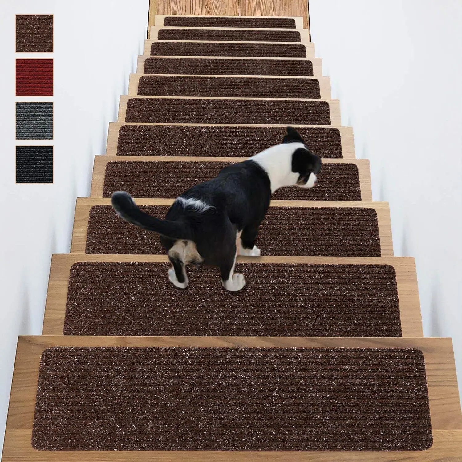 מדרגות מחצלת מותאם אישית דפוס אדום לדרוך מדרגות רצפת שטיחי מחצלת החלקה שרשראות מדרגות שטיח