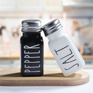 Set di <span class=keywords><strong>sale</strong></span> e pepe in vetro con supporto-arredamento da cucina moderna per tavolo da <span class=keywords><strong>pranzo</strong></span>, accessori da banco e uso ristorante - Product Image 5