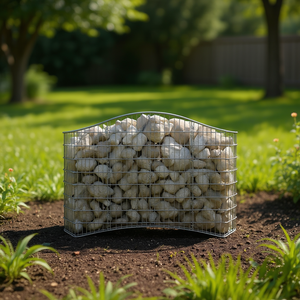 Cesto Gabion ad Arco 78.7x19.7x39.4 Pollici in Ferro Zincato per Decorazione Esterna del Giardino - Product Image 3