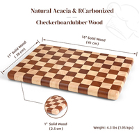 Acacia houten snijplank met eindnerf checkerboard dessin, groothandel, decoratief dienblad voor keuken, vlees en fruit.