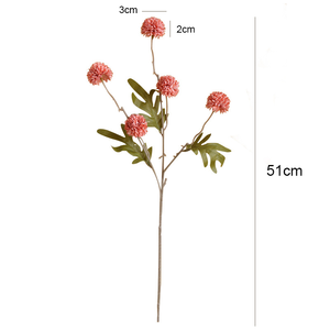人工5頭タンポポボール菊造花、家の装飾、テーブル、玄関の飾り、結婚式のアレンジメントに - Product Image 5
